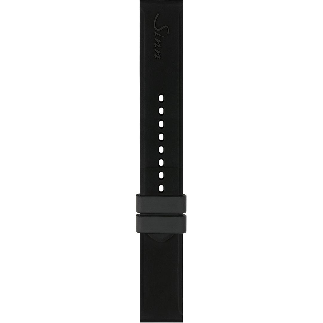 Watch band for Sinn Silicone strap, black, without clasp, 22mm