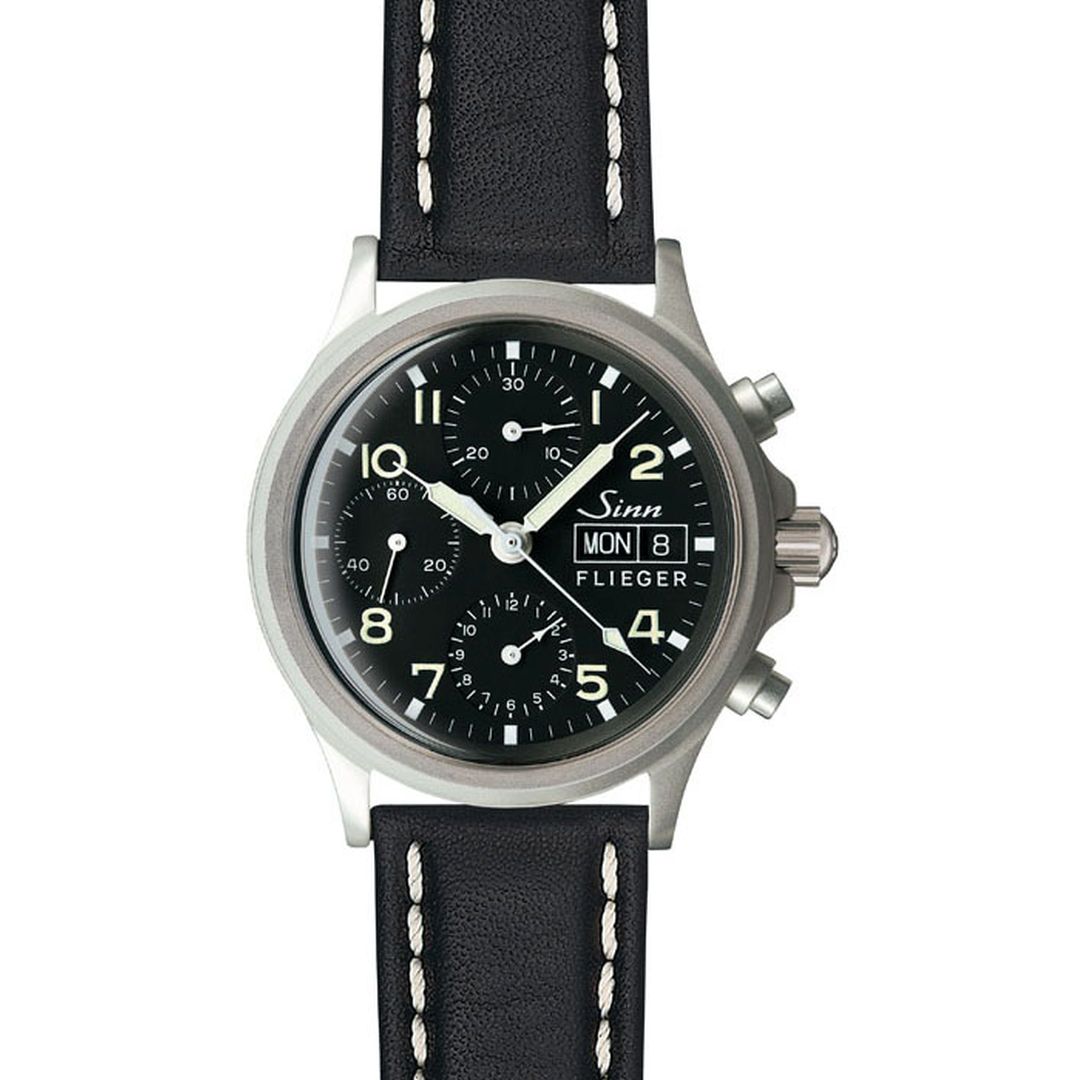 Buy Sinn 356 Pilot Automatic Chronograph Watch - 38.5mm Stainless Steel Case with Black Dial