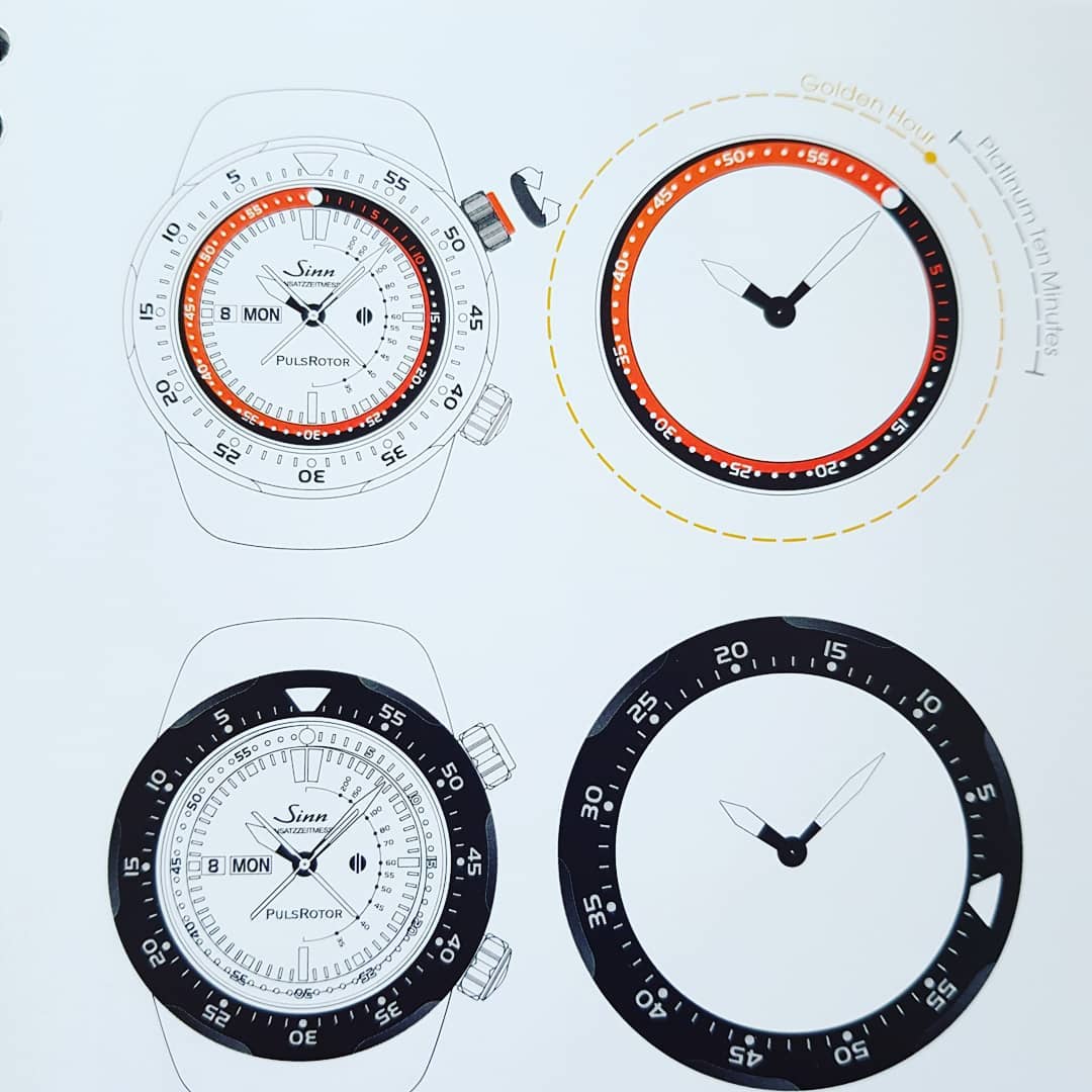 Buy Sinn EZM 12 Watch - 44mm Tegimented Steel Case and Black Dial