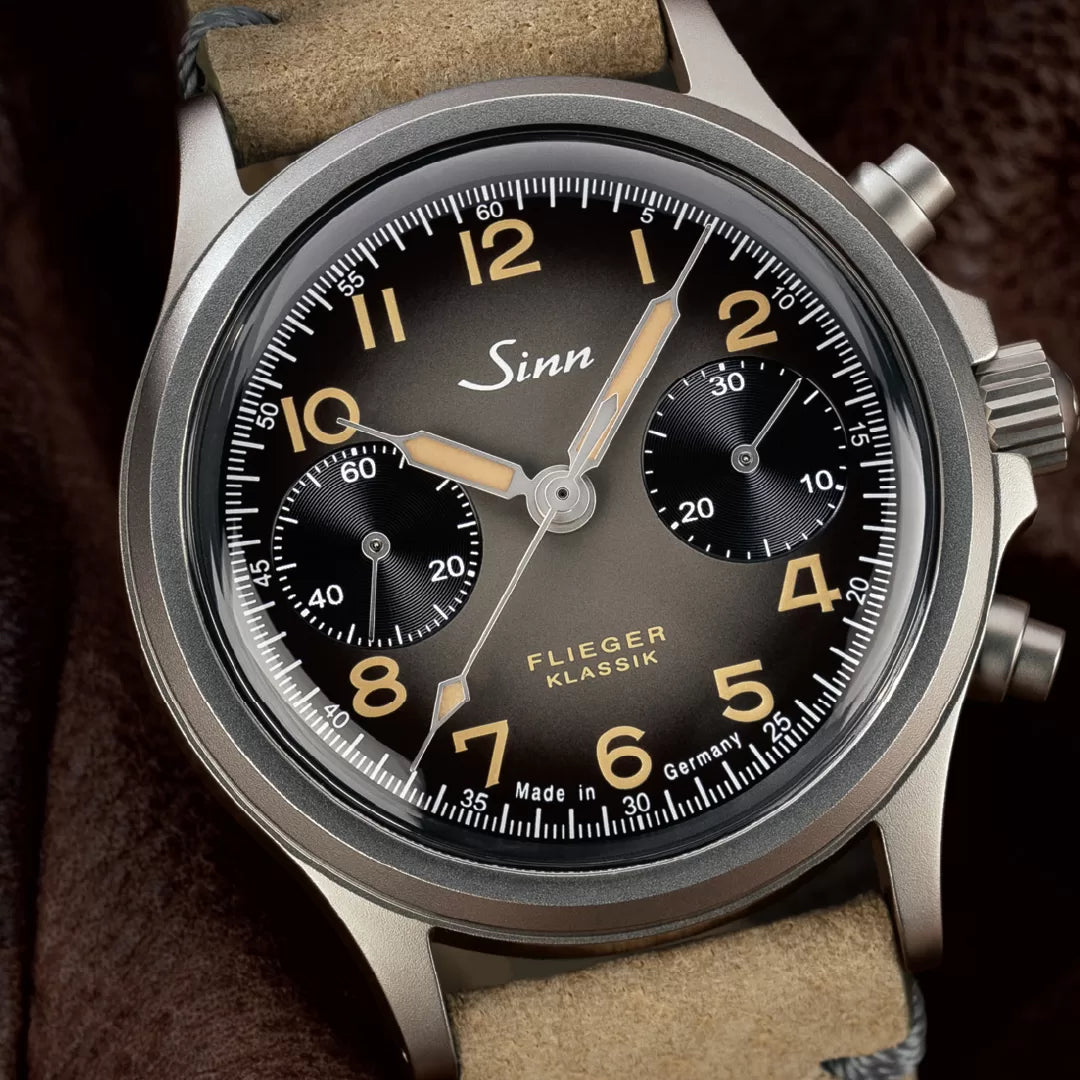 Buy Sinn 356 Pilot Classic AS E Automatic Watch - 38.5mm Stainless Steel Case with Black/Brown Dial