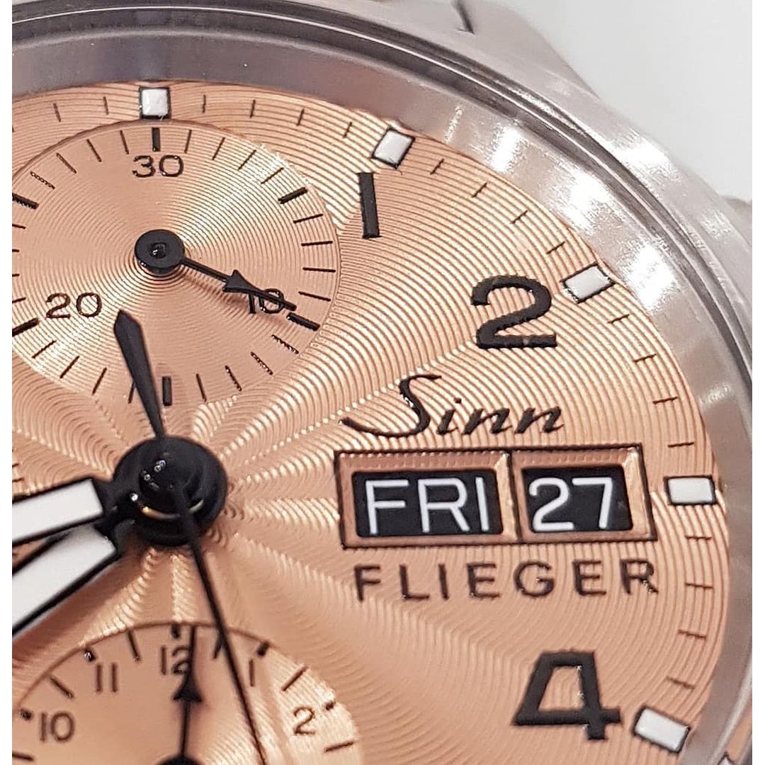 Close view of Sinn 356 SA Pilot II Watch Display Caseback - High Grade Swiss Chronograph Calibre Movement - Buy Today
