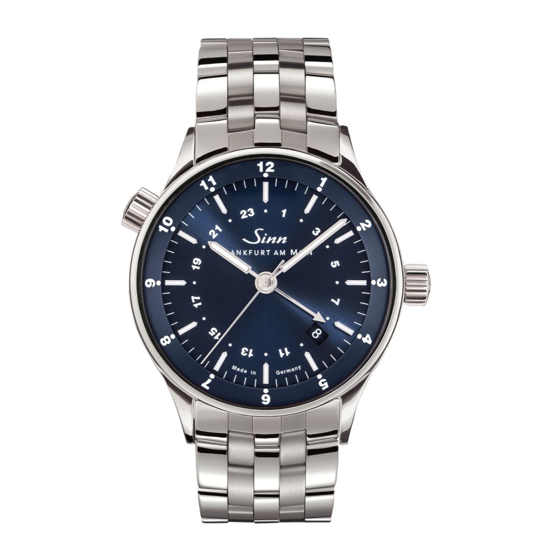 Buy SINN 6060 B Watch, blue dial GMT watch, 100m water resistance, luxury timepiece.