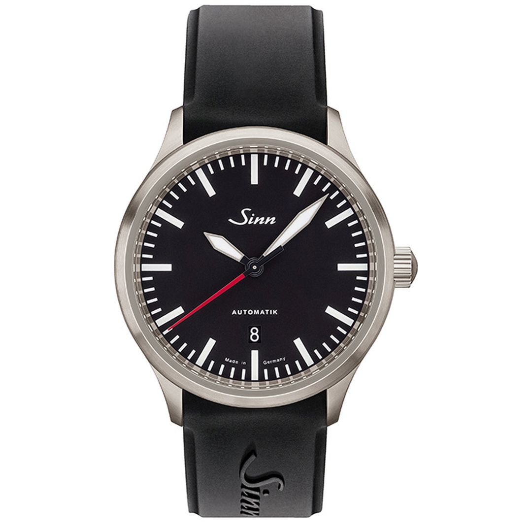 Buy SINN 836 Watch, black dial chronograph, 100m water resistance, luxury timepiece | Silicon strap