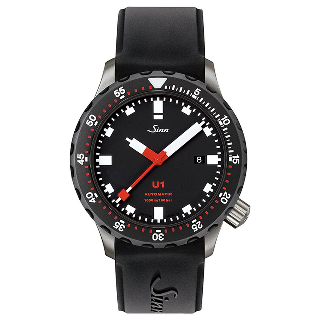 silicon strap | black silicon strap | sinn u1 sdr | corrosion-resistant, professional design.