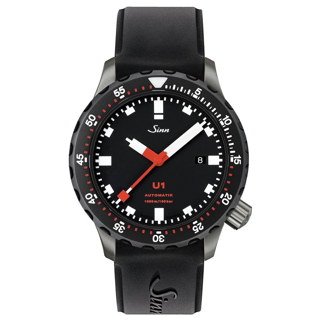 silicon strap | black strap | Warranty watch, reliable purchase, Sinn craftsmanship.