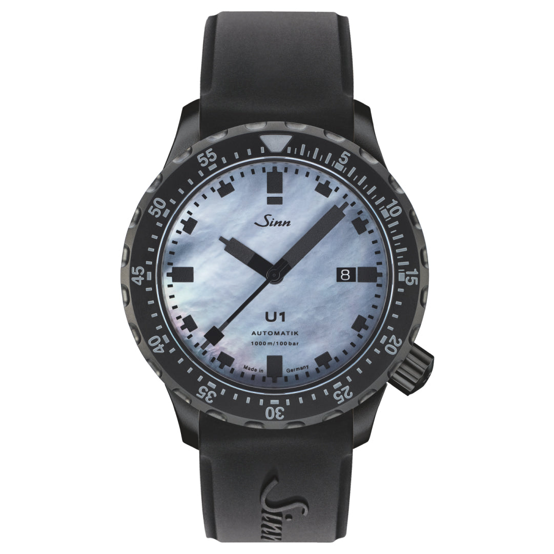 mother of pearls | sinn u1 | silicon strap | black strap