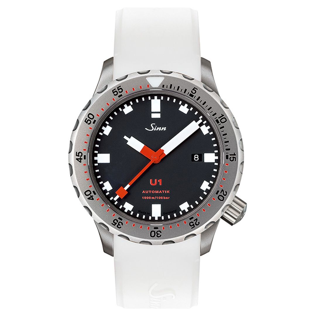 white strap | silicon strap | white silicon strap| Shop Today – Sinn U1 Watch on Diver’s Wrist