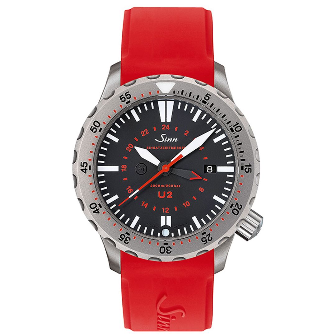 Buy SINN U2 (EZM5) TEGIMENT Watch, collector’s edition, full factory warranty, luxury timepiece | Red Strap | Silicon