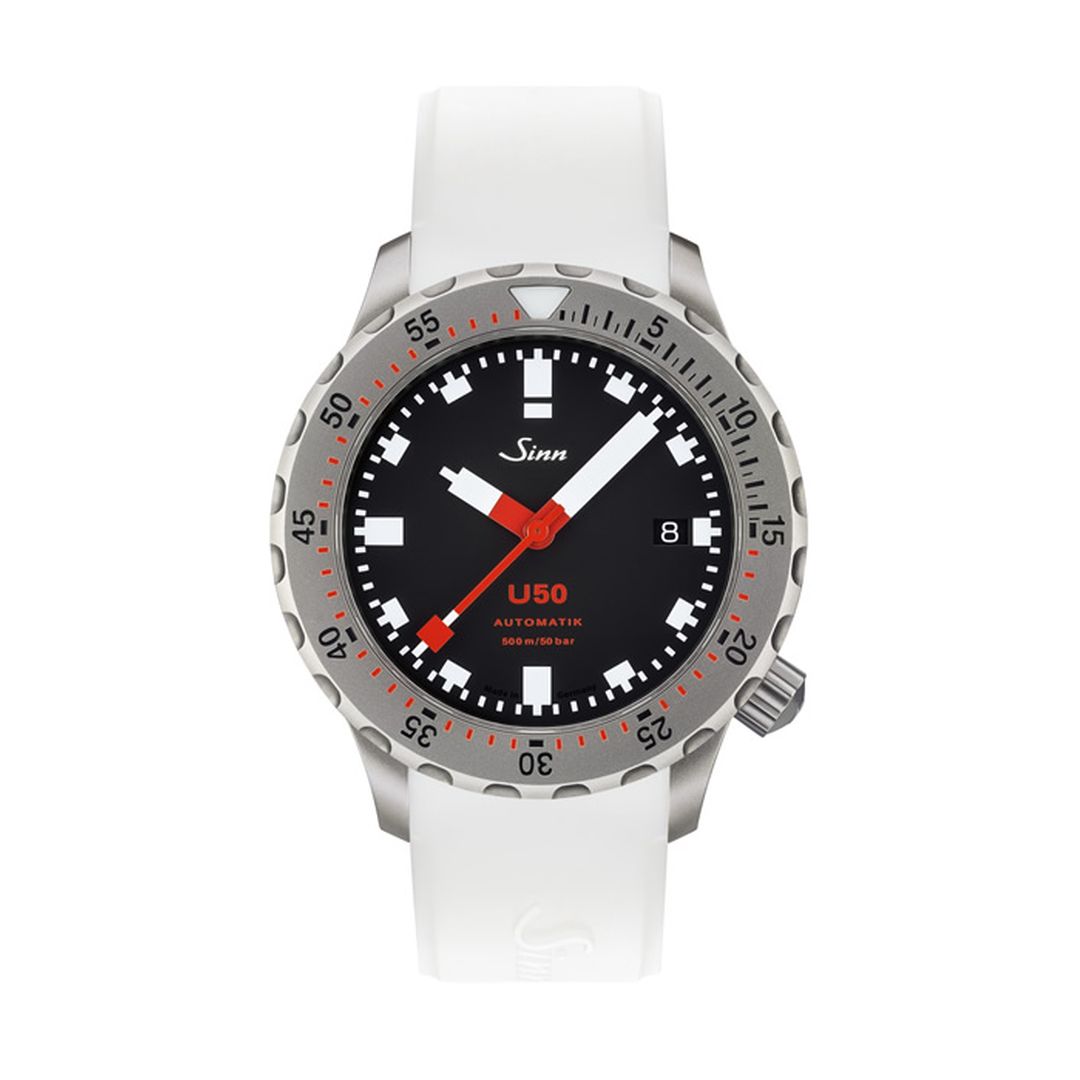 Sinn U50 white strap | silicon strap | Sinn U50 Watch Full Factory Warranty | reliable purchase, Sinn craftsmanship| -Buy Now