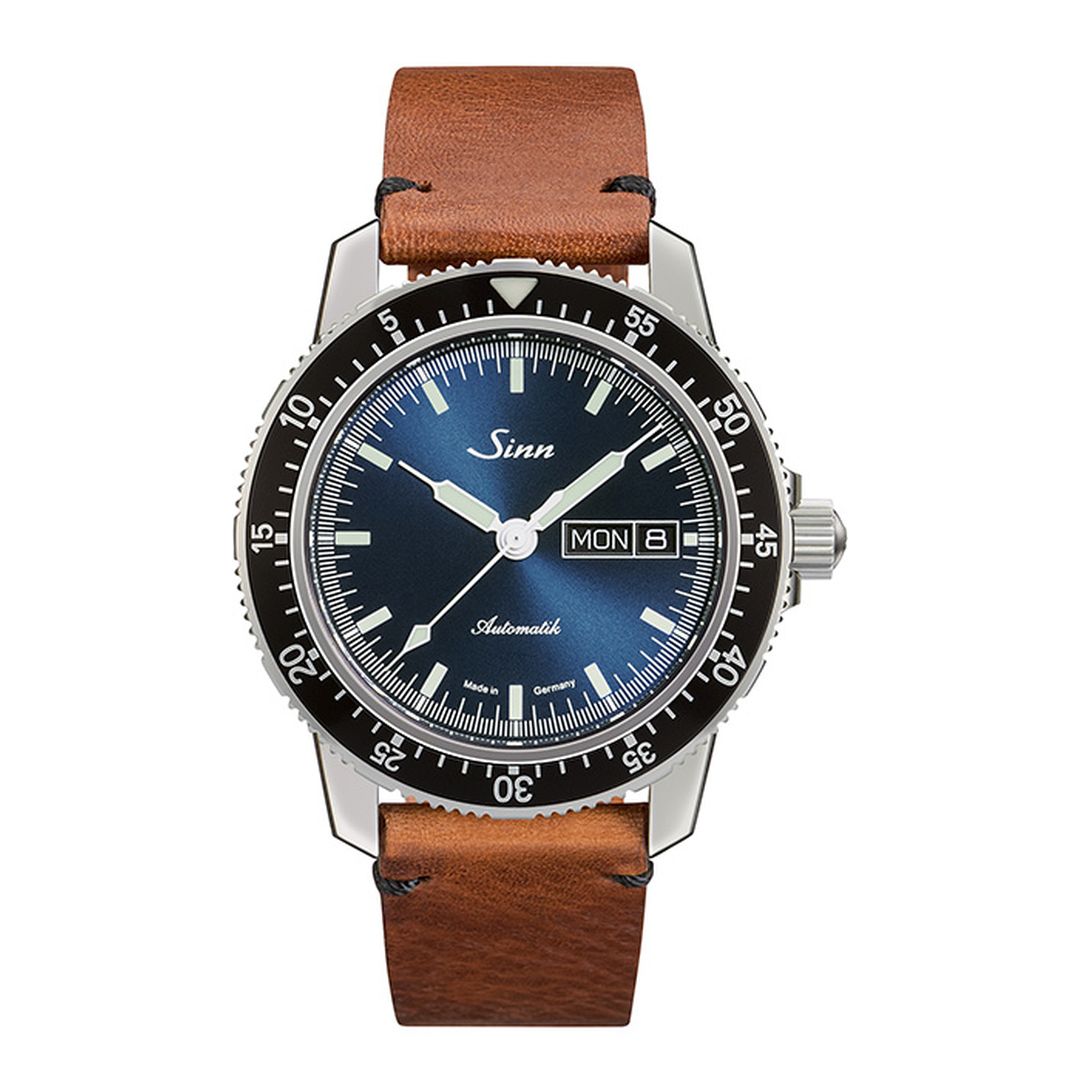 Buy Sinn 104 ST SA I B Watch – 41mm Stainless Steel Blue Dial Design | Pilot watch, blue dial watch, aviation timepiece | leather strap