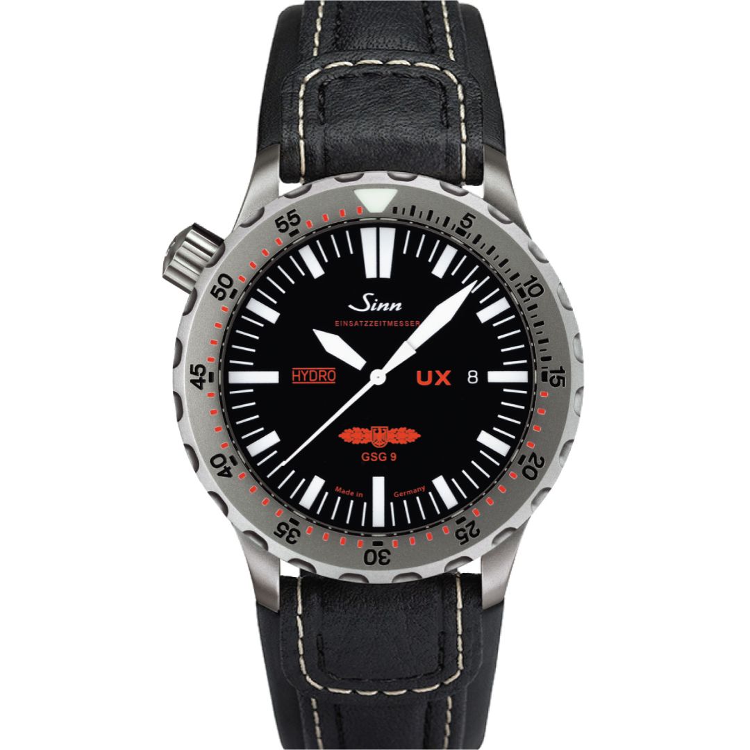  Sinn UX GSG 9 Tegiment Watch, Tegimented Steel case, tactical black dial.