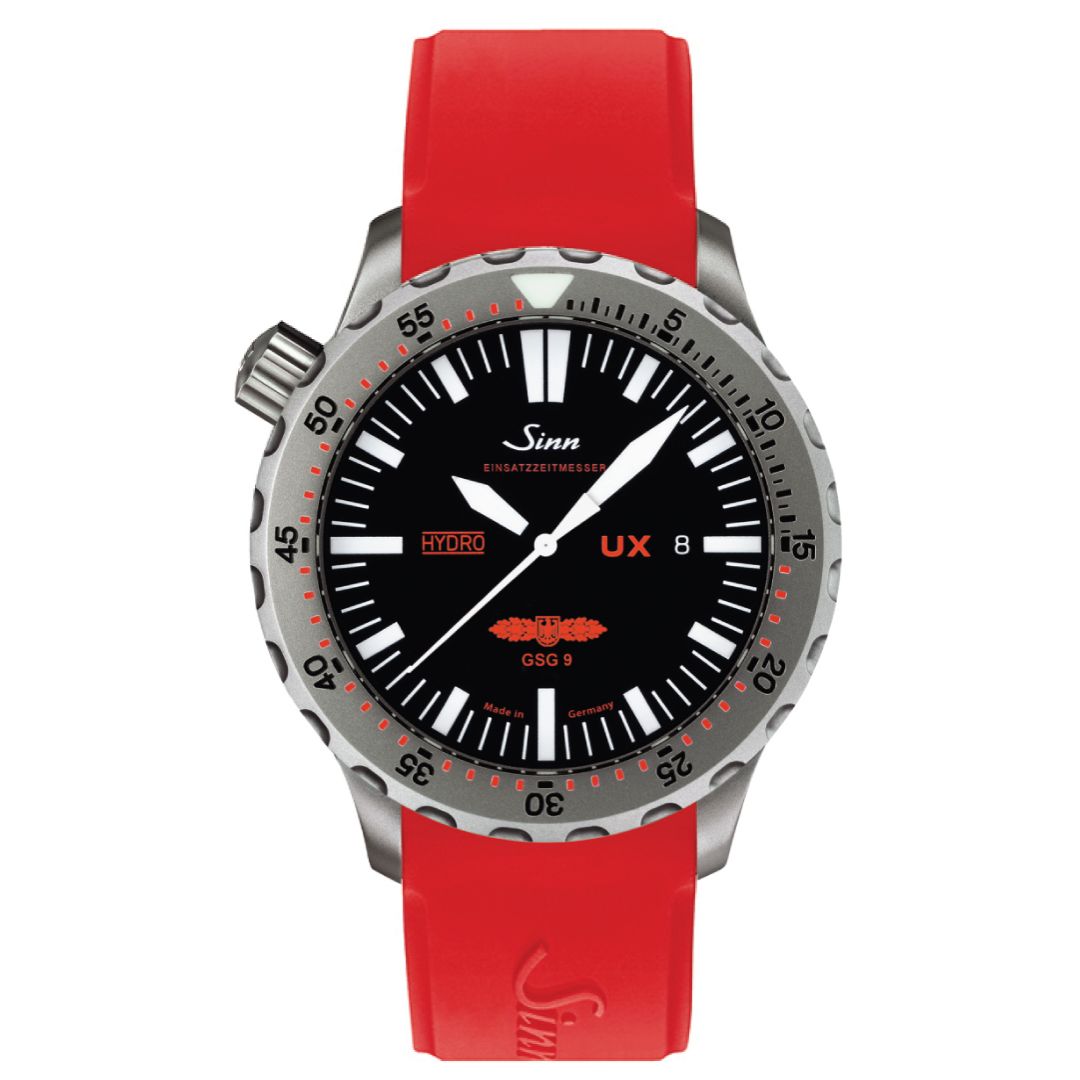 Buy Sinn UX GSG 9 Tegiment Watch – Closed Caseback for Maximum Waterproofing | Red silicon strap| silicon