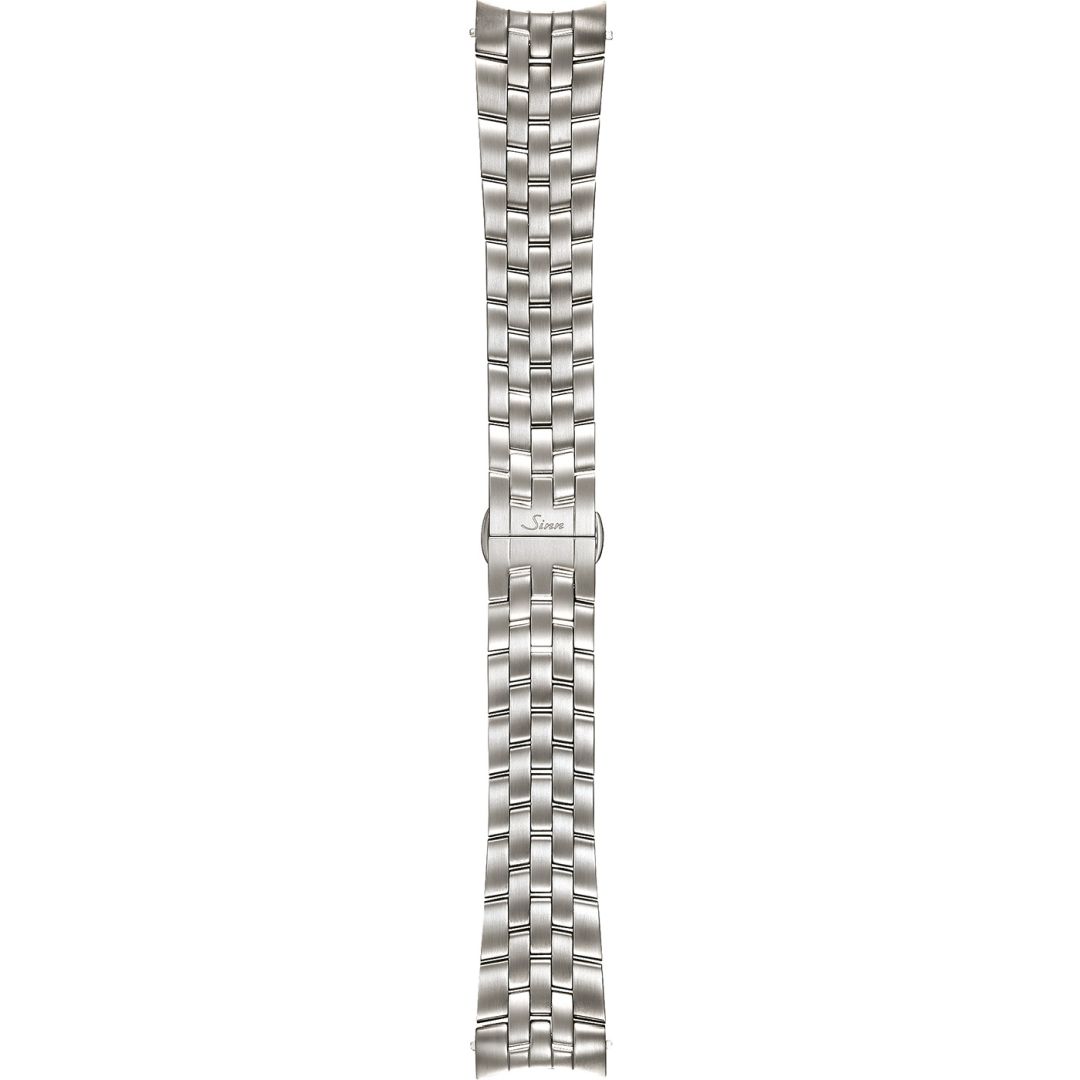 Watch band for Sinn stainless steel band, fine link, satinised, 20mm (356, 556)