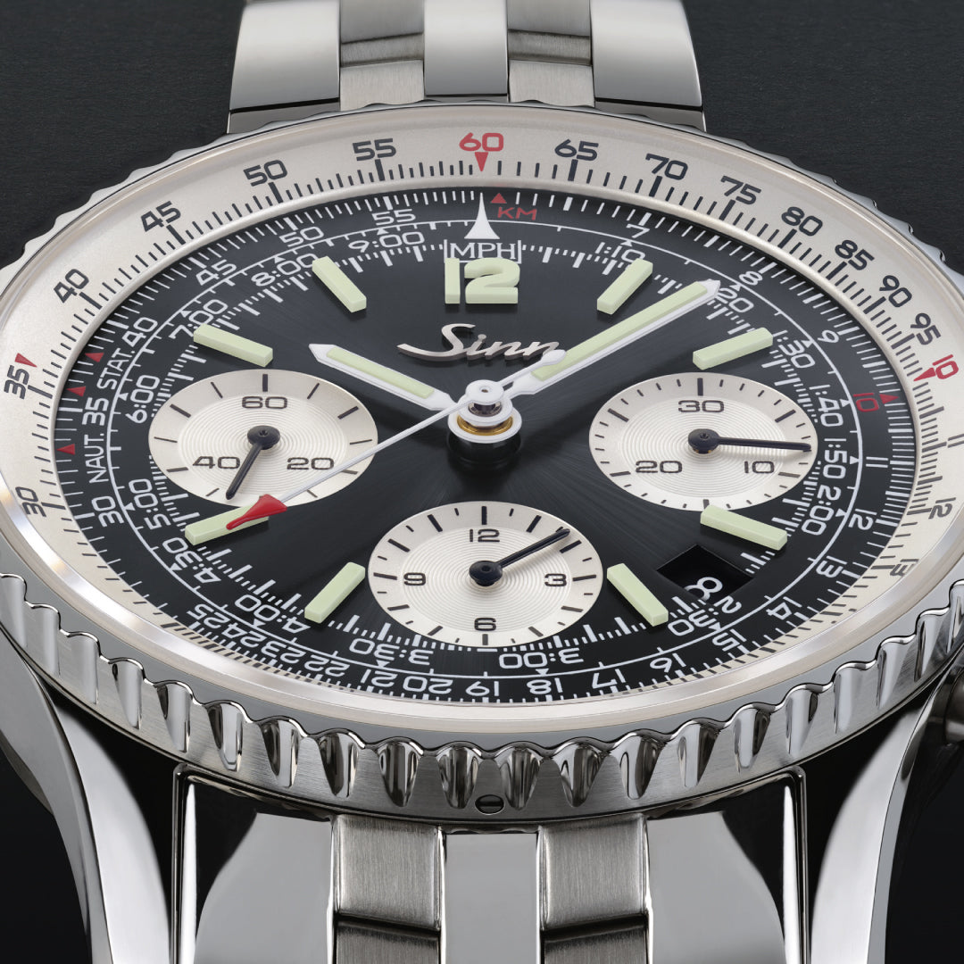 Shop the SINN 903 ST II Watch – a high-precision pilot chronograph with a robust design, sapphire crystal, and exceptional durability. Order now for fast delivery.