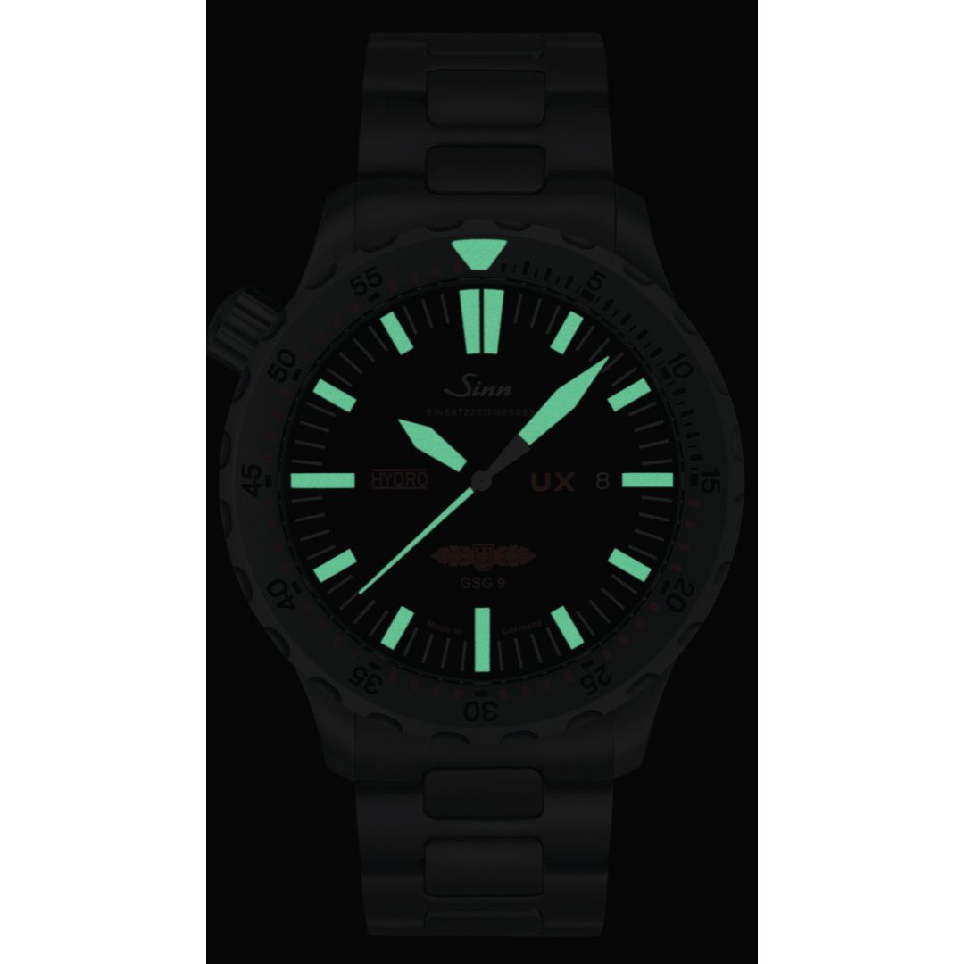 Sinn UX GSG 9 Swiss movement, 7 jewels, precision timekeeping.