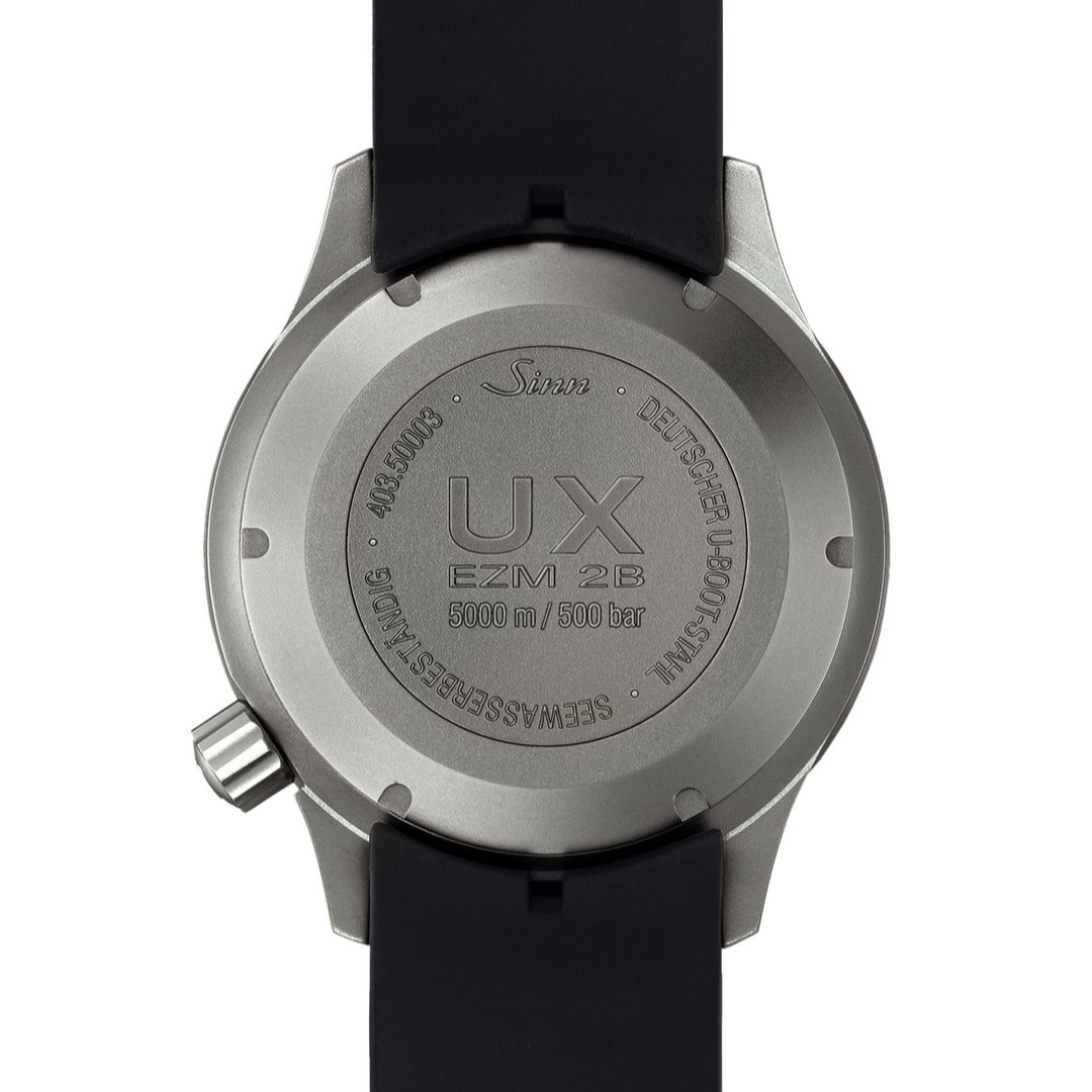 Shop Sinn UX Watch, closed caseback, maximum protection, luxury timepiece.
