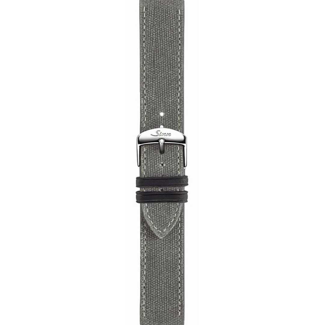 Watch band for Sinn Canvas leather, grey, 20mm