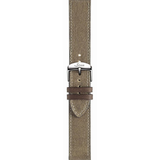 Watch band for Sinn Canvas leather, sand, 22mm