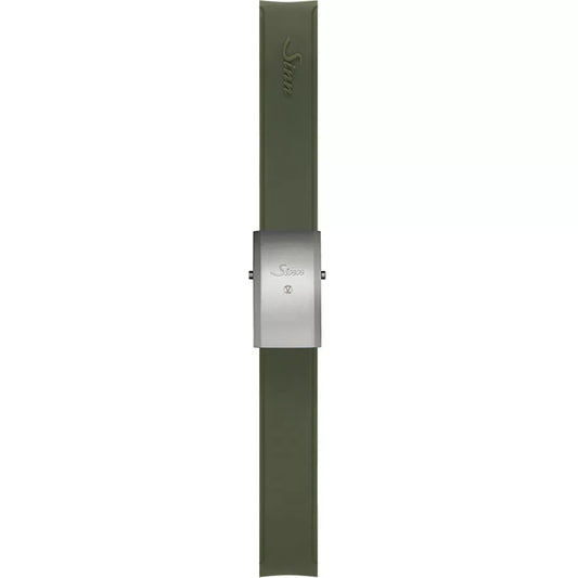 Watch band for Sinn Silicone strap, green, Tegiment Titanium deployment clasp, 22mm