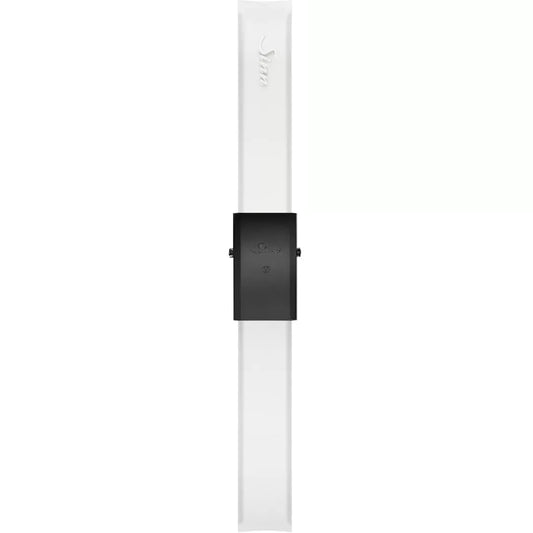 Watch band for Sinn Silicone strap, white, Tegiment black steel deployment clasp, 20mm