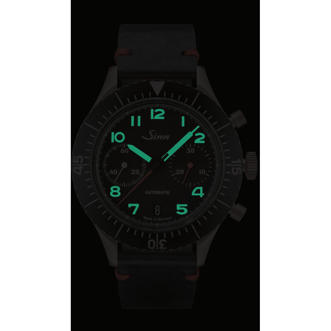 Shop SINN 158 Watch, precision chronograph, luminous hands, Arabic numerals, luxury timepiece.