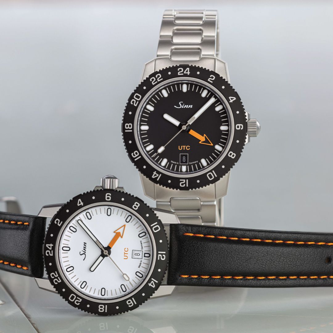 Close-up of Sinn 105 ST SA UTC Watch Dial - Black with Indices - Available for Purchase