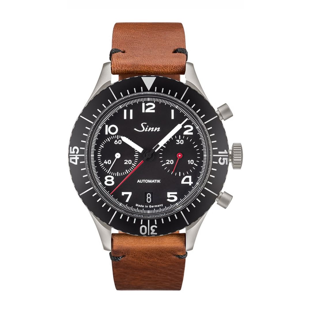 Shop SINN 158 Watch, automatic SW 510 movement, precision chronograph, luxury watch | Leather strap | 