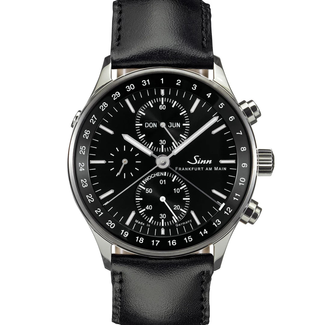 The SINN 6052 is a luxury chronograph with a triple calendar date display, automatic movement, and German precision | Leather strap Shop now for exclusive deals