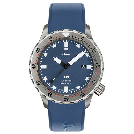 silicon strap | Sinn U1 B special edition watch | blue strap | water resistance | swiss automatic movement