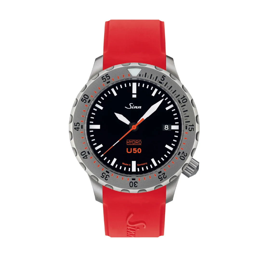 Shop Today – Sinn U50 HYDRO Watch on Saturation Diver’s Wrist | Dive watch lifestyle, underwater exploration, professional gear |silicon band | red band