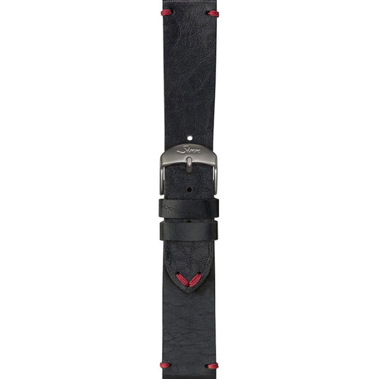 Watch band for Sinn cow hide strap, vintage look, black, 20mm