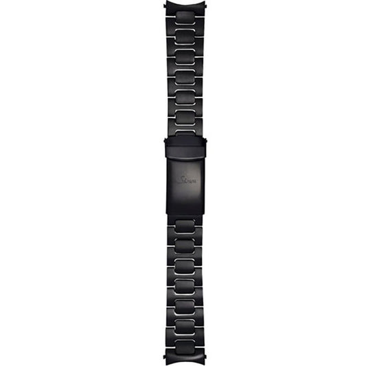 Watch band for Sinn stainless steel band, two-link, Tegimented black, 22mm (U1S, U2S, UXS, 857S, EZM7S, EZM1.1 S)