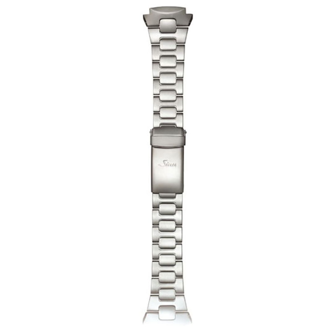 Watch band for Sinn stainless steel band, two-link, pearl blasted, 20mm, case integration end pieces (142 St II)