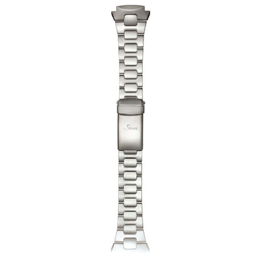 Watch band for Sinn stainless steel band, two-link, pearl blasted, 20mm, case integration end pieces (142 St II)