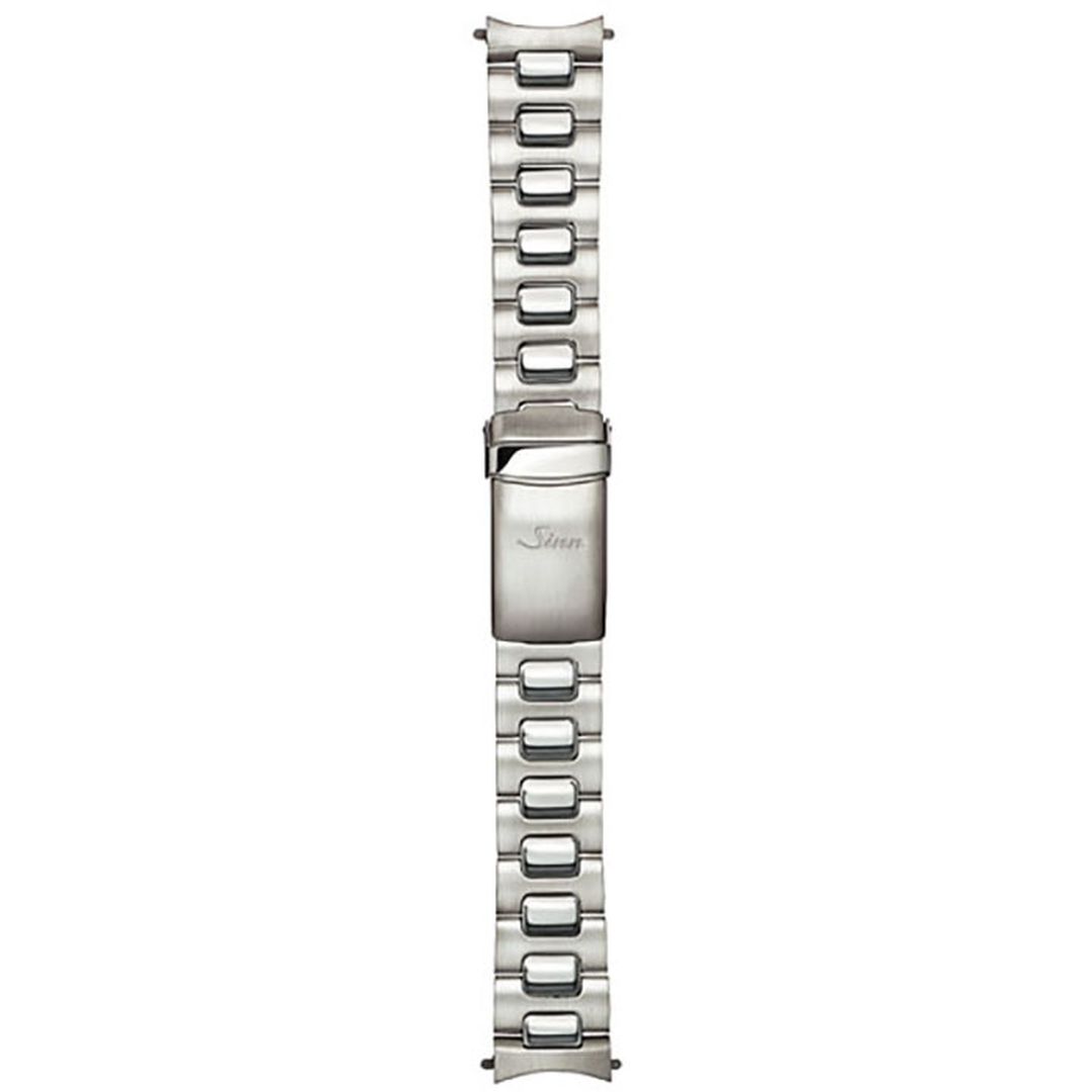 Watch band for Sinn stainless steel band, two-link, satinised & polished, 20mm (103, 104)