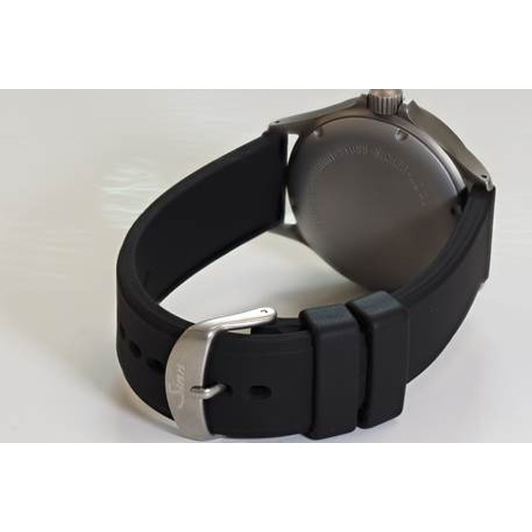 Watch band for Sinn Silicone strap, black, pin buckle, 20mm